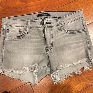 Gray Distressed Denim Shorts